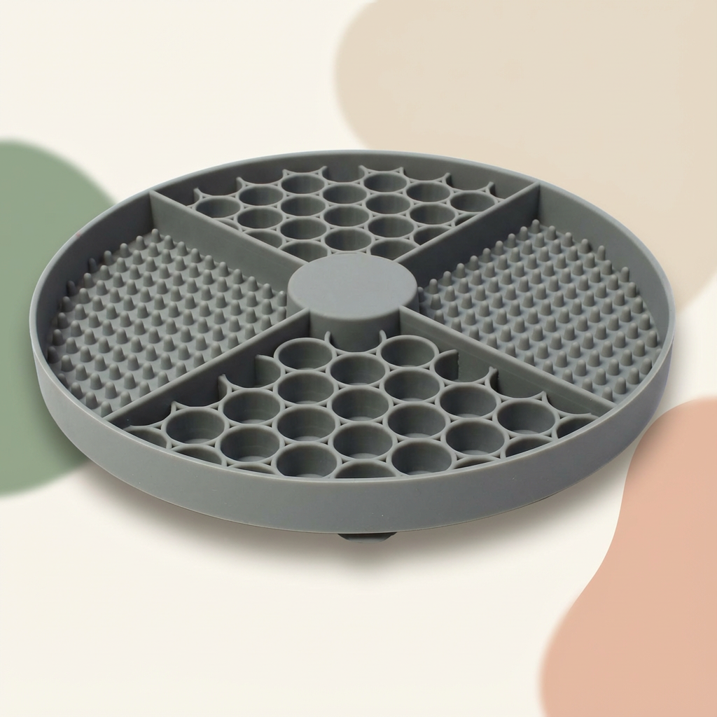 Pawmimi Calming Lick Mat in premium pastel setup for slow licking and anxiety relief