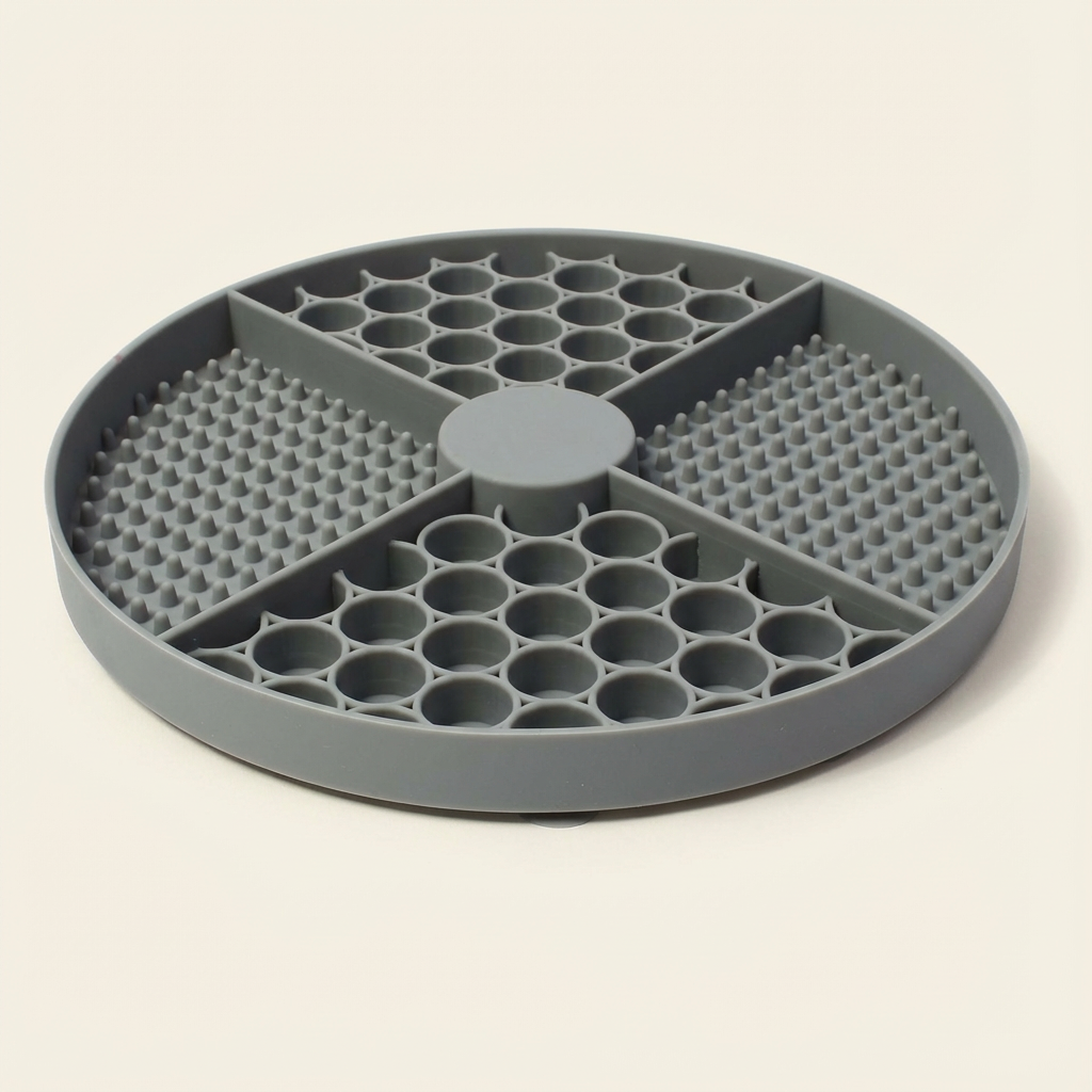 Grey Pawmimi Calming Lick Mat showing textured silicone design for enrichment