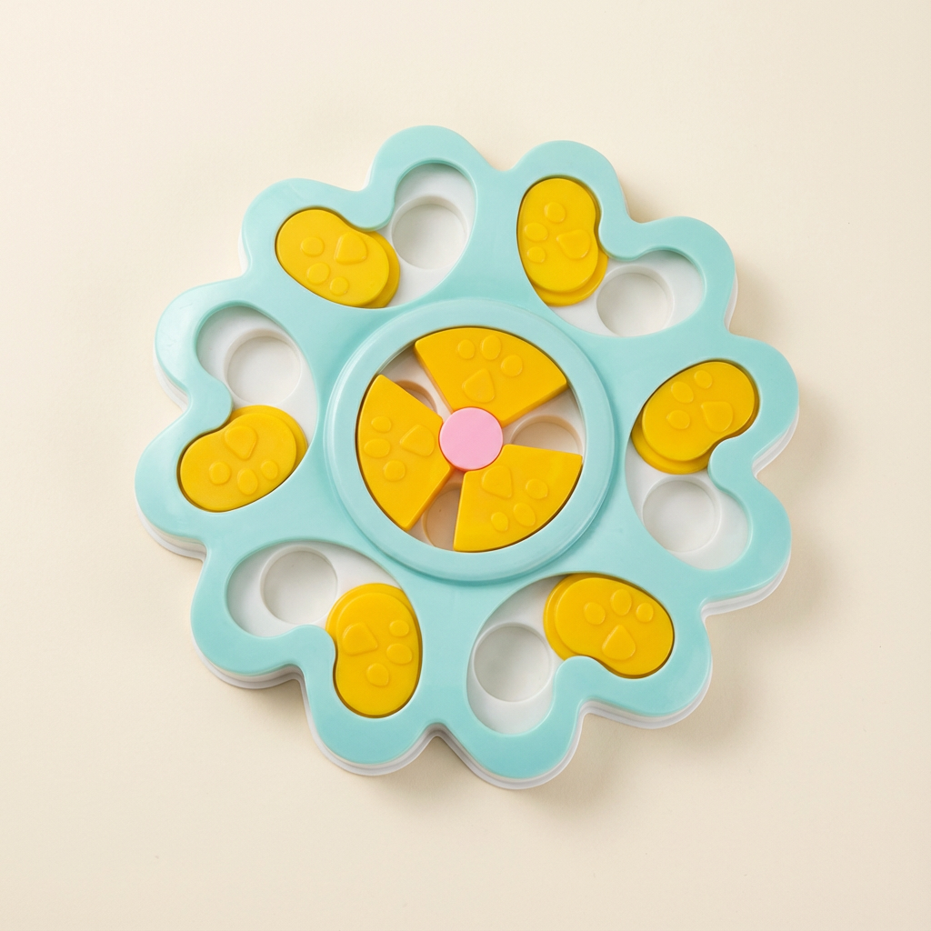 Pawmimi Puzzle Feeder Toy in Soft Blue shown in a minimal studio shot.