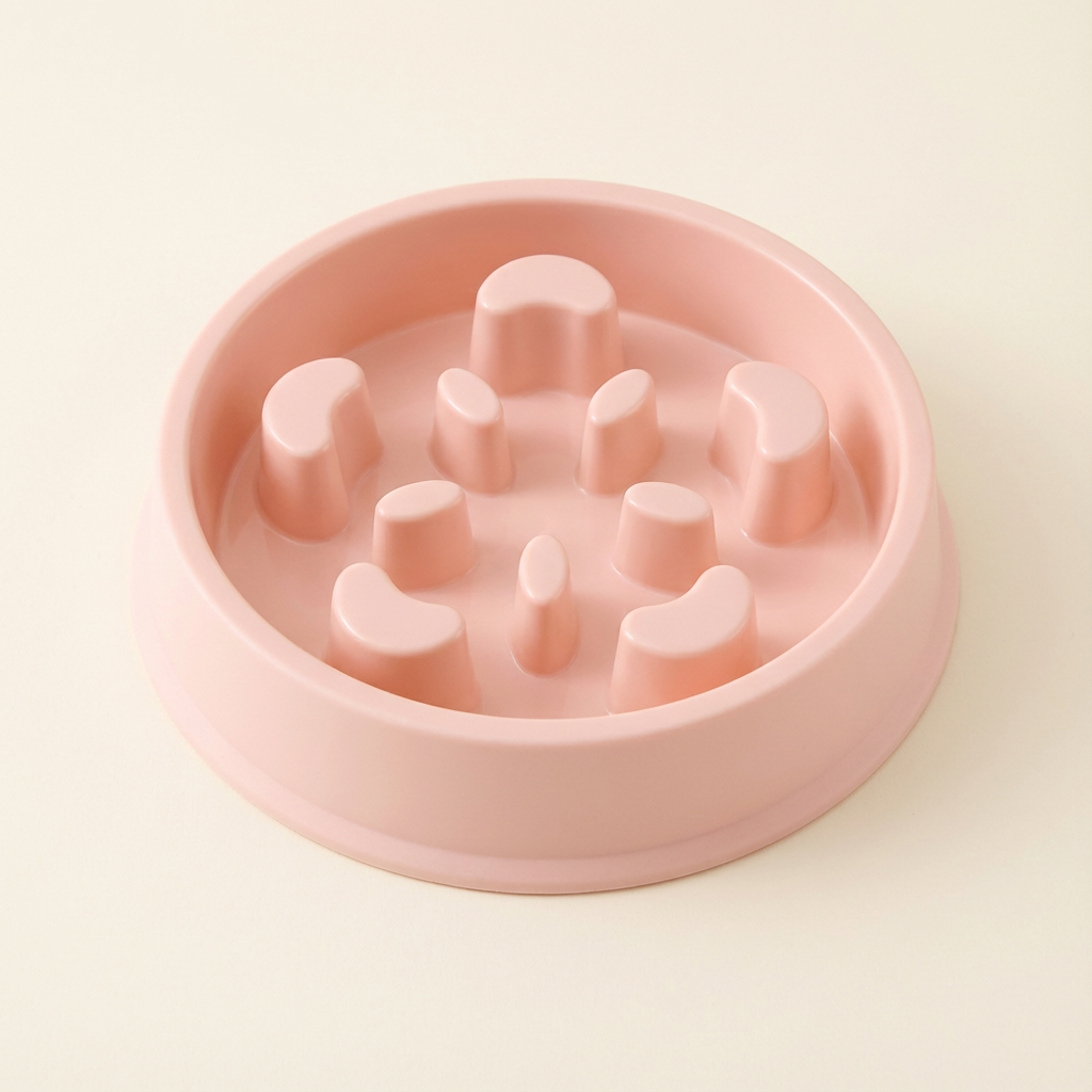 Pawmimi Slow Feeder Bowl in pastel pink shown in a clean studio shot.
